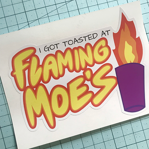 Flaming Moes Sticker