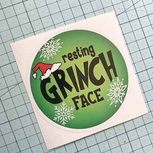 Resting Grinch Face Sticker