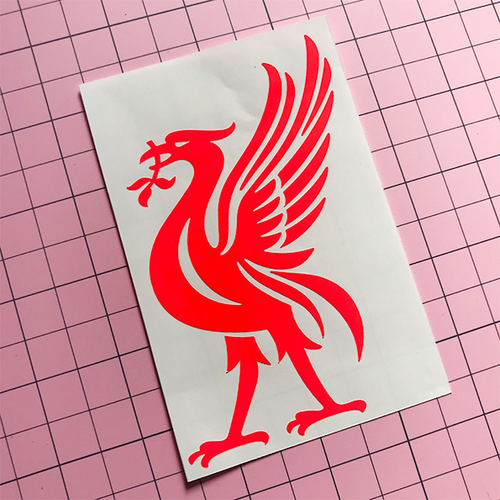 Liver Bird Decal -Neon Red