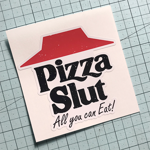 Pizza Slut Retro Sticker