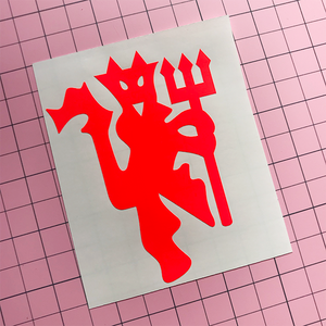 Red Devil Decal -Neon Red