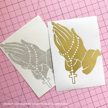 Load image into Gallery viewer, Rosary Praying Hands Decal