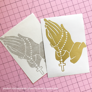 Rosary Praying Hands Decal