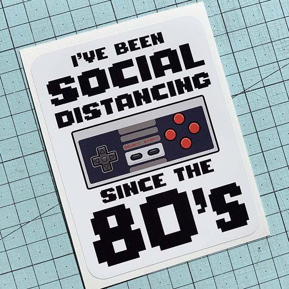 Social Distancing 80s Sticker