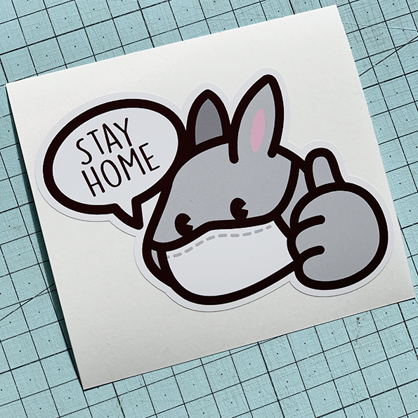 Stay Home Rabbit Sticker