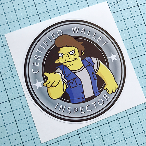 Wallet Inspector Sticker